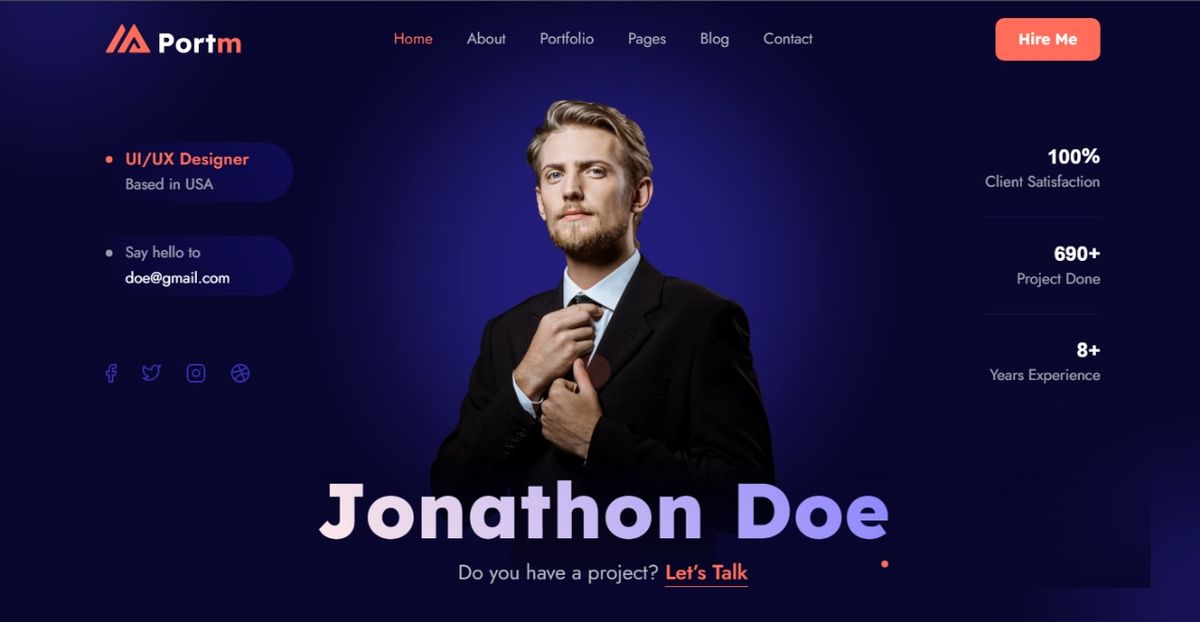 Designer & Frontend developer  portfolio website template